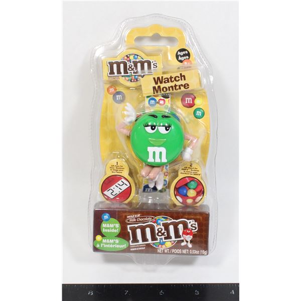 VINTAGE M&M GREEN CHARACTER 3D DIGITAL WRIST WATCH