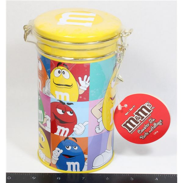 VINTAGE M&M COLLECTIBLE TIN CANISTER SEALED