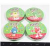 Image 1 : 4 VINTAGE CHRISTMAS HOLIDAY M&M'S ROUND METAL