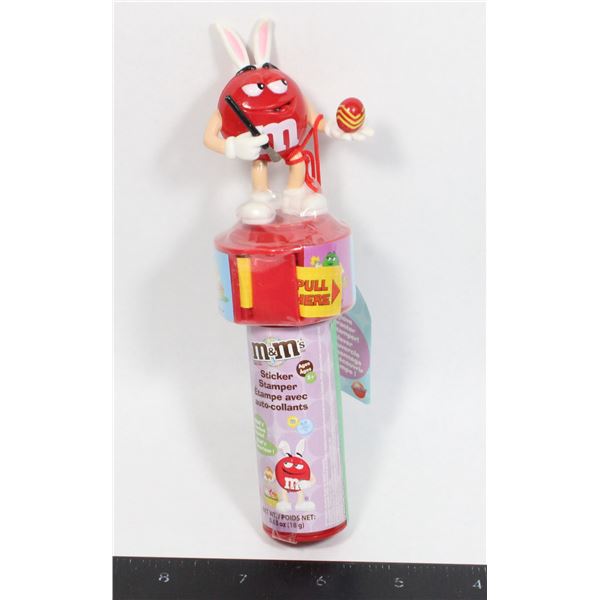 M&M EASTER STAMP STICKER FEATURING RED STILL WRAPPED