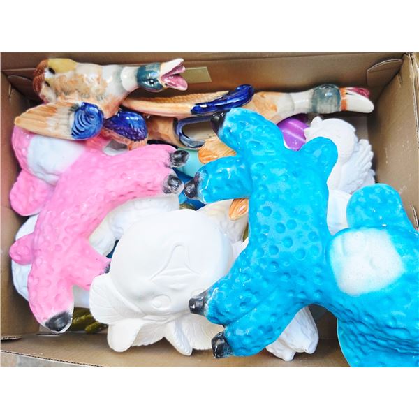 #15-BOX OF MOSTLY UNFINISHED CERAMICS