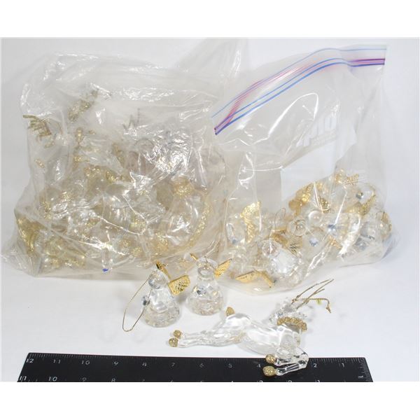 LOT OF CLEAR ACRYLIC LEAPING REINDEER ORNAMENTS