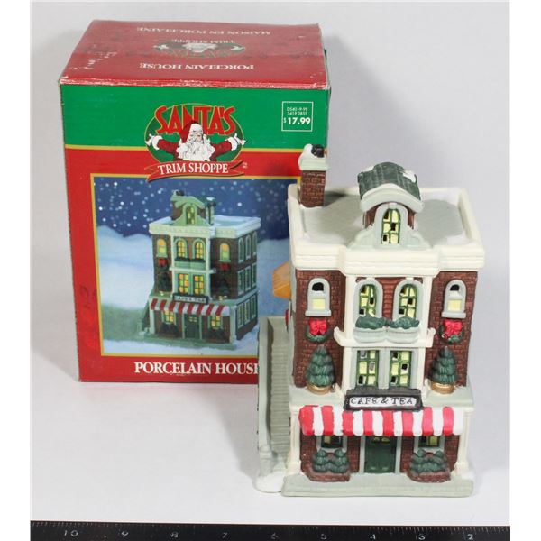 VINTAGE SANTA'S TRIM SHOPPE CAFE & TEA  PORCELAIN
