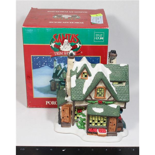 VINTAGE SANTA'S TRIM SHOPPE  PORCELAIN HOUSE