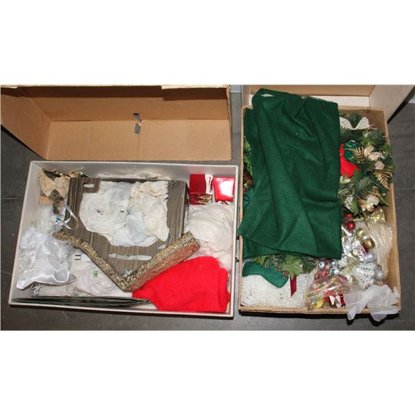 TWO BOXES OF ASSORTED CHRISTMAS ITEMS