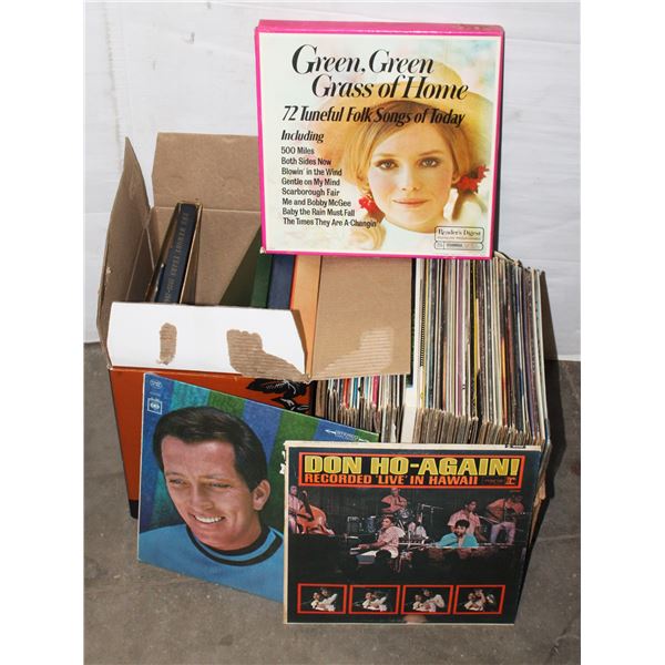 TWO BOXES OF ASSORTED RECORDS. NON CHECKED FOR