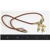 Image 1 : ADORABLE KISSING COUPLE NECKLACE CHARM ON LEATHER