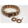 Image 2 : COIL BRACELET - METAL RINGS AND WOODEN DANGLE EARR