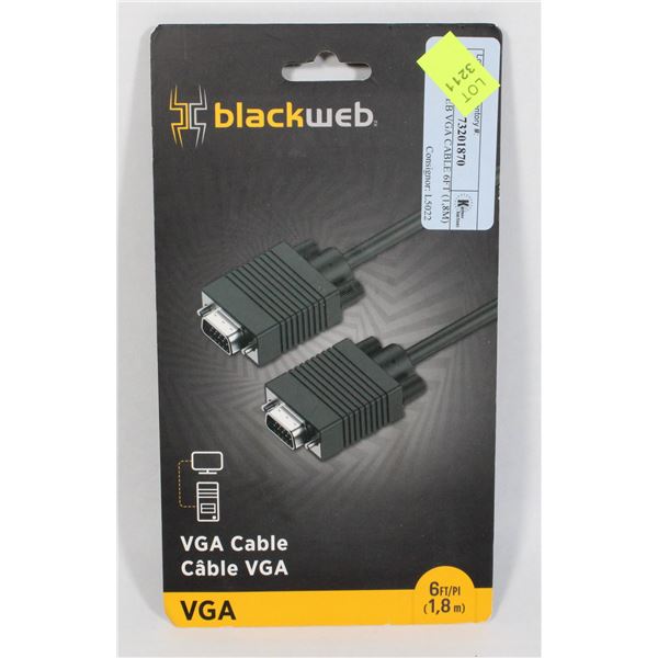 BLACKWEB VGA CABLE 6FT (1,8M)