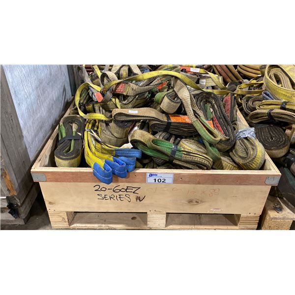 SMALL PALLET CRATE OF ASSORTED LIFTING SLINGS *CRATE INCLUDED*