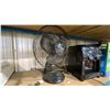 Image 2 : SHELF OF ASSORTED OFFICE ITEMS- PAPER SHREDDERS, TABLETOP FAN, VITAPUR WATER DISPENSER, KEYBOARD
