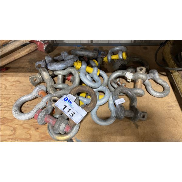 GROUP OF ASSORTED SCREW PIN ANCHOR SHACKLES