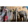 Image 4 : GROUP OF ASSORTED WELDING TORCHES, BRAIDED STEEL HOSE, GAUGE, ELECTRICAL OUTLET & HEAVY DUTY