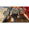 Image 3 : RED METAL TOOL BOX & ASSORTED HYDRAULIC RAMS