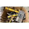 Image 3 : BOX OF ASSORTED HAND TOOLS, CLAMPS, EXTENSION CORDS, LEVELS & MORE
