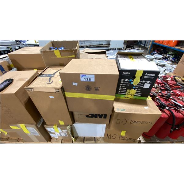 PALLET OF ASSORTED OFFICE BINDERS