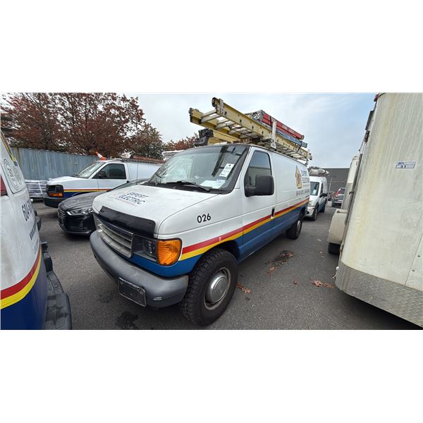 2006 FORD E250, 3DR CARGO VAN, WHITE, VIN 1FTNE24W16HA00861,