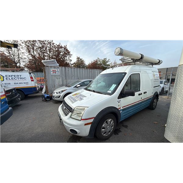 2011 FORD TRANSIT CONNECT XLT, 4DR VAN, WHITE, VIN NM0LS7BN4BT064663,
