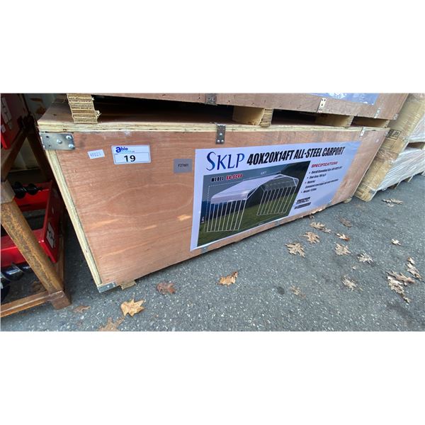 SKLP SK-SC40, 40' X 20' X 14'H HEAVY DUTY ALL STEEL CARPORT *IN CRATE*