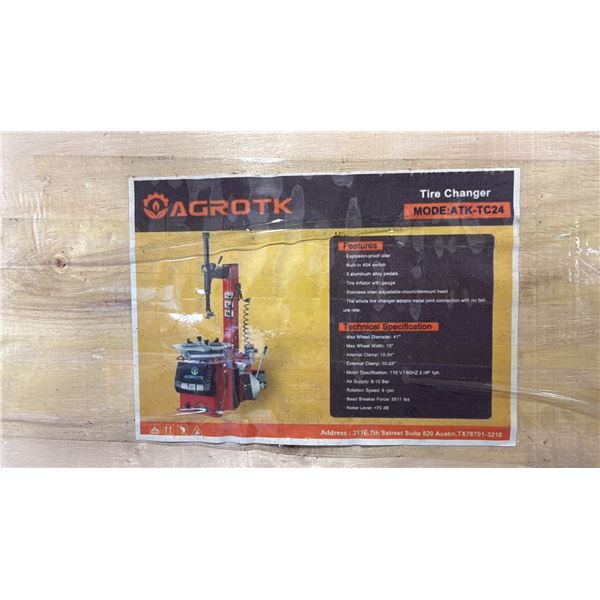 AGROTK ATK-TC24 RED 41  DIAMETER X 15 W 5511 LBS CAPACITY INDUSTRIAL TIRE CHANGER *IN CRATE*