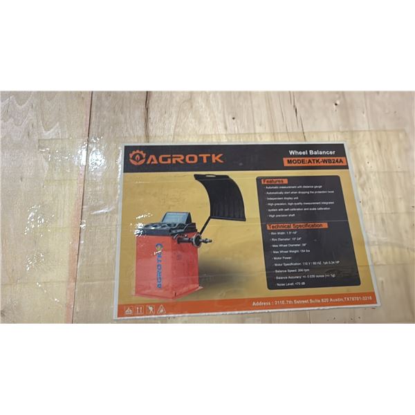 AGROTK ATK-WB24A RED 10 - 24  INDUSTRIAL 39  TIRE DIAMETER .34 HP WHEEL BALANCER *IN CRATE*