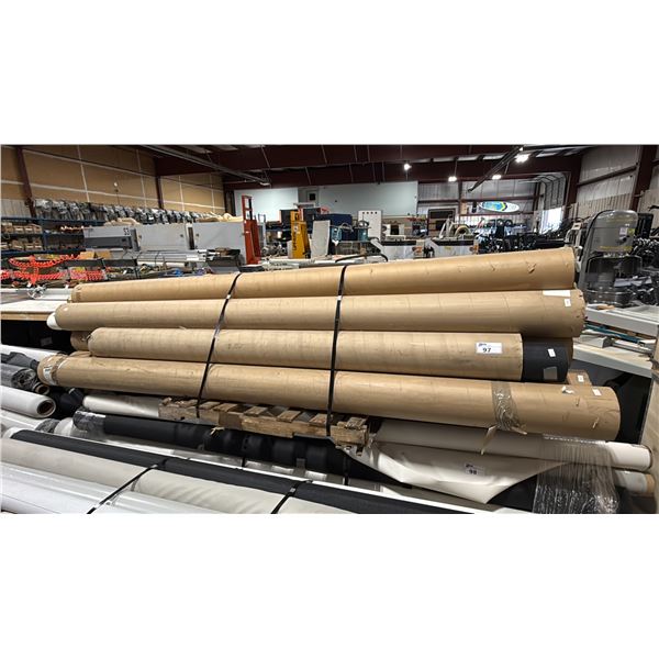 PALLET OF ASSORTED ROLLS OF COMMERCIAL WINDOW SHADE FABRIC / MATERIAL *MUST TAKE ALL ON PALLET*