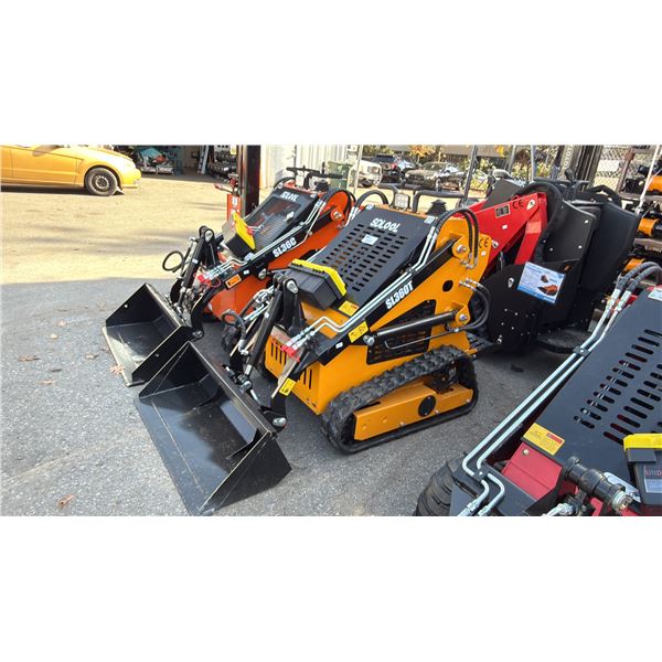 SDLOOL SL360T YELLOW 420CC GAS POWERED RUBBER TRACK STAND ON MINI SKID STEER LOADER WITH 42 W