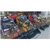 Image 2 : SDLOOL SL360T YELLOW 420CC GAS POWERED RUBBER TRACK STAND ON MINI SKID STEER LOADER WITH 42"W