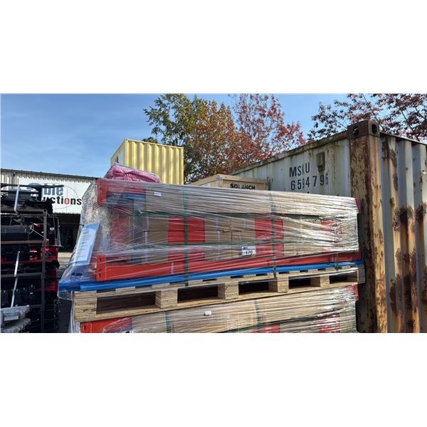 SKLP SK-HJ6 INDUSTRIAL 40' L BLUE / ORANGE 6 SECTION HEAVY DUTY METAL STORAGE SHELVING