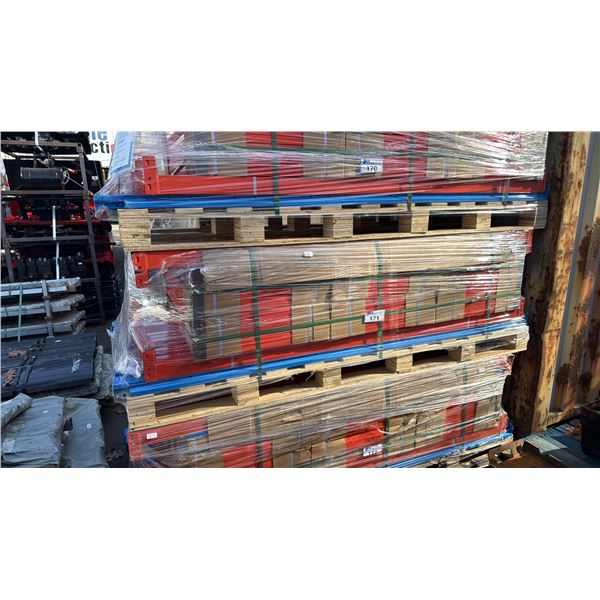SKLP SK-HJ6 INDUSTRIAL 40' L BLUE / ORANGE 6 SECTION HEAVY DUTY METAL STORAGE SHELVING