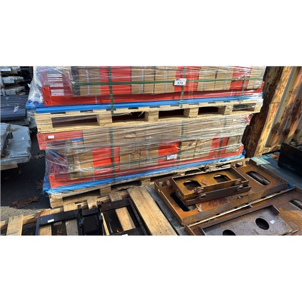 SKLP SK-HJ6 INDUSTRIAL 40' L BLUE / ORANGE 6 SECTION HEAVY DUTY METAL STORAGE SHELVING
