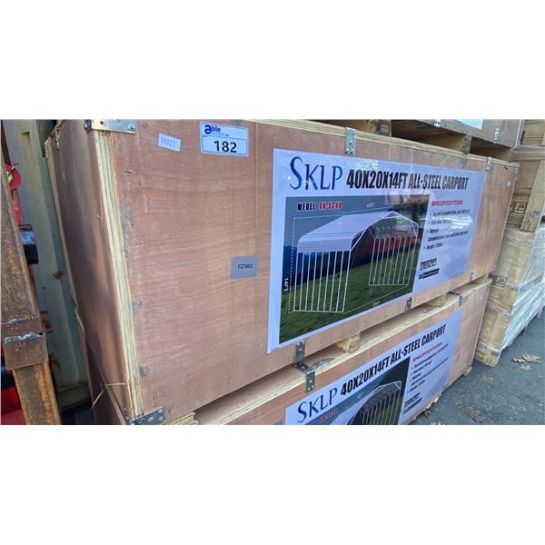 SKLP SK-SC40, 40' X 20' X 14'H HEAVY DUTY ALL STEEL CARPORT *IN CRATE*