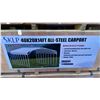 Image 2 : SKLP SK-SC40, 40' X 20' X 14'H HEAVY DUTY ALL STEEL CARPORT *IN CRATE*