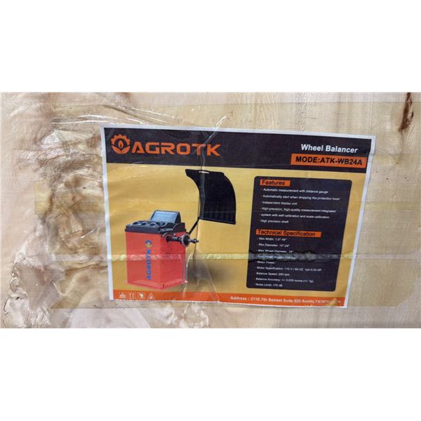 AGROTK ATK-WB24A RED 10 - 24  INDUSTRIAL 39  TIRE DIAMETER .34 HP WHEEL BALANCER *IN CRATE*
