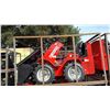 Image 1 : AGT INDUSTRIAL SDA-140W RED GAS POWERED PNEUMATIC TIRE RIDE ON MINI SKID STEER WITH ATTACHED 44"W