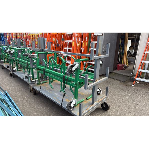 GREY METAL MOBILE STACK RACK OF 2 GREENLEE 668 CONDUIT AND PIPE RACKS