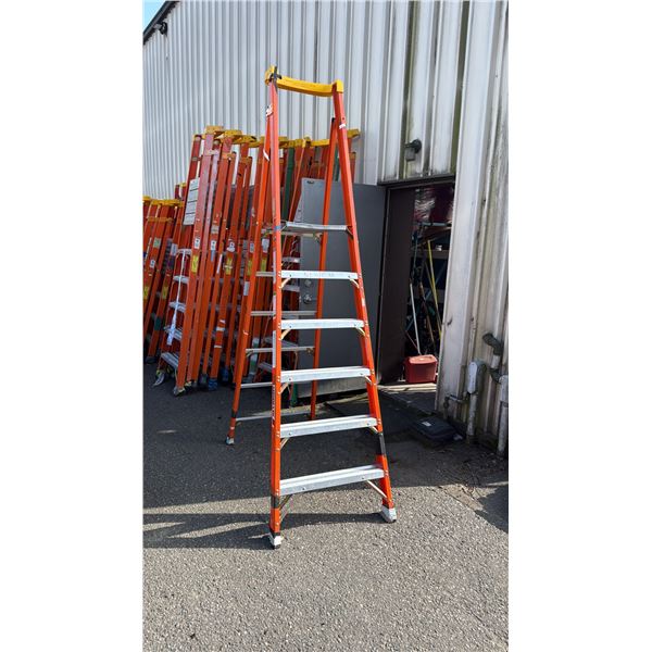 ALLRIGHT HEAVY DUTY 6' ORANGE CARBON FIBER INDUSTRIAL PLATFORM LADDER