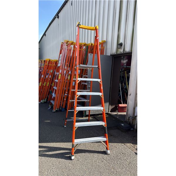 ALLRIGHT HEAVY DUTY 6' ORANGE CARBON FIBER INDUSTRIAL PLATFORM LADDER
