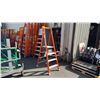 Image 1 : ALLRIGHT HEAVY DUTY 4' ORANGE CARBON FIBER INDUSTRIAL PLATFORM LADDER
