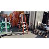 Image 1 : ALLRIGHT HEAVY DUTY 4' ORANGE CARBON FIBER INDUSTRIAL PLATFORM LADDER