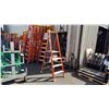Image 1 : ALLRIGHT HEAVY DUTY 4' ORANGE CARBON FIBER INDUSTRIAL PLATFORM LADDER