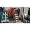 Image 1 : ALLRIGHT HEAVY DUTY 4' ORANGE CARBON FIBER INDUSTRIAL PLATFORM LADDER