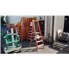 Image 1 : ALLRIGHT HEAVY DUTY 4' ORANGE CARBON FIBER INDUSTRIAL PLATFORM LADDER
