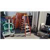 Image 1 : ALLRIGHT HEAVY DUTY 4' ORANGE CARBON FIBER INDUSTRIAL PLATFORM LADDER