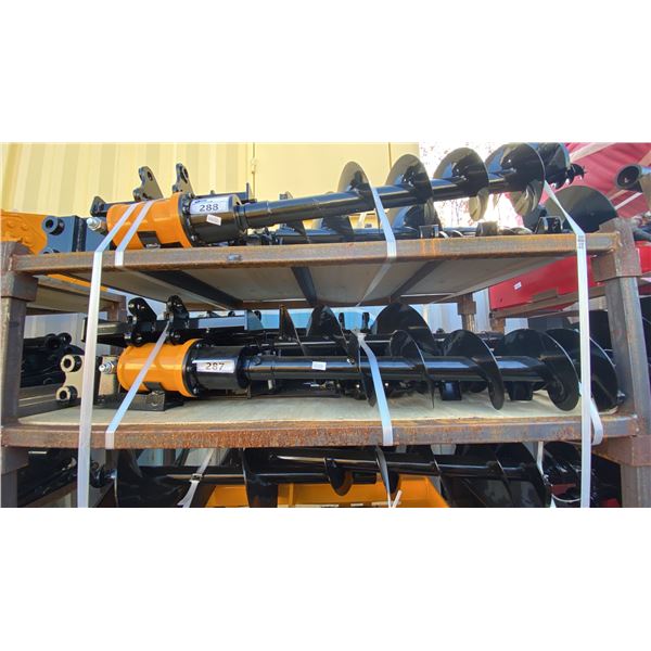 GIYI C-10 MINI EXCAVATOR ATTACHMENT SET- 2 BUCKETS, GRABBER, RAKE, RIPPER, QUICK CONNECT, AUGER &