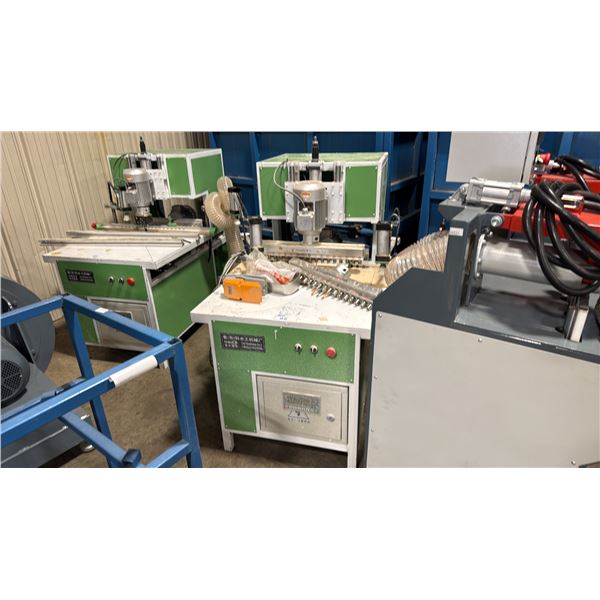 HEAVY DUTY INDUSTRIAL WOODWORKING 17 HEAD HINGE BORING AND DRILLING MACHINE MEASURES APPROX