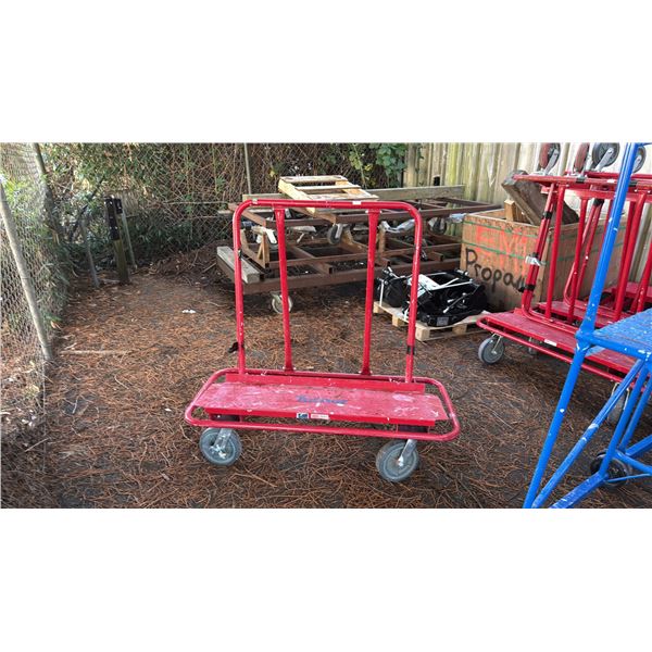ULINE TURNER RED METAL HEAVY DUTY DRYWALL CART
