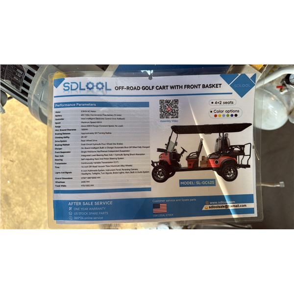 SDLOOL OFF-ROAD 4+2 SEATS ELECTRIC GOLF CART WITH FRONT BASKET