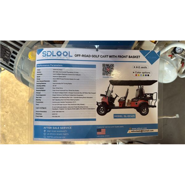 SDLOOL OFF-ROAD 4+2 SEATS ELECTRIC GOLF CART WITH FRONT BASKET