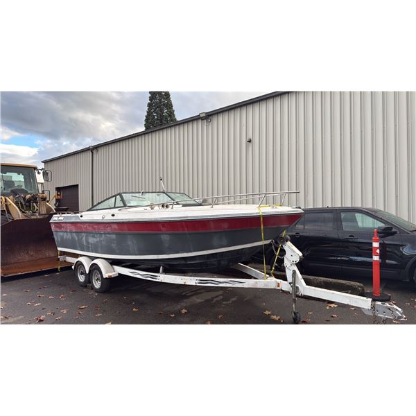 MERCRUISER ALPHA ONP MOTOR WITH POWERTRIM XD,  CHAPARRAL XLC BOAT & TRAILER RED/GREY,